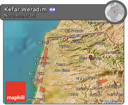 Satellite 3D Map of Kefar Weradim