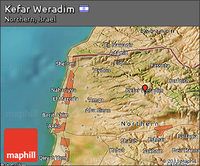 Satellite 3D Map of Kefar Weradim
