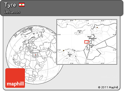 Blank Location Map of Tyre