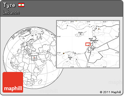 Blank Location Map of Tyre