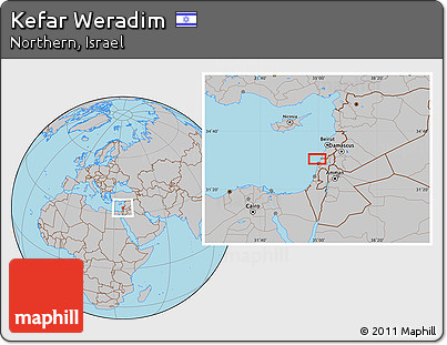 Gray Location Map of Kefar Weradim
