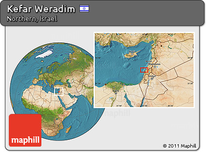 Satellite Location Map of Kefar Weradim