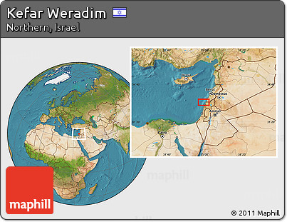 Satellite Location Map of Kefar Weradim
