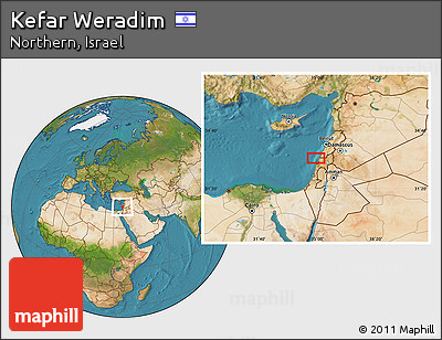 Satellite Location Map of Kefar Weradim
