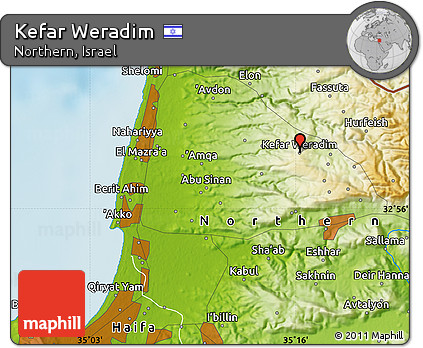 Physical Map of Kefar Weradim