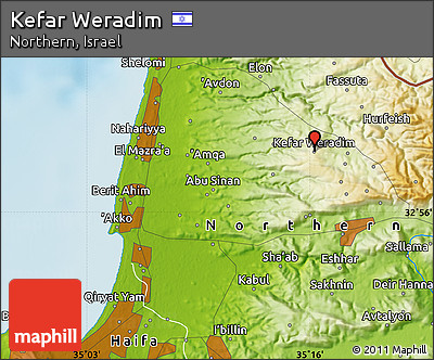 Physical Map of Kefar Weradim