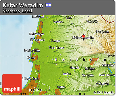 Physical Map of Kefar Weradim