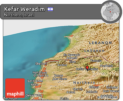 Satellite Panoramic Map of Kefar Weradim