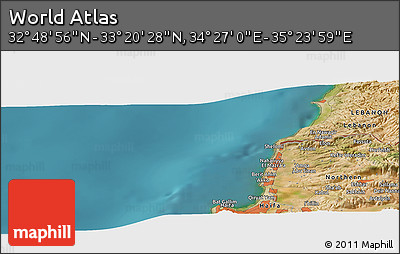 Satellite Panoramic Map of the Area around 33° 4' 42" N, 34° 55' 29" E