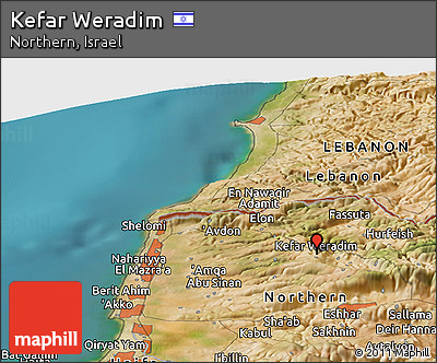 Satellite Panoramic Map of Kefar Weradim