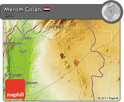 Physical 3D Map of Merom Golan