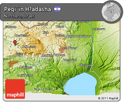 Physical 3D Map of Peqi`in H̱adasha
