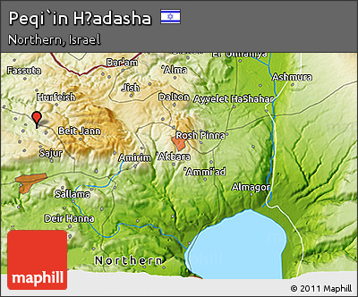 Physical 3D Map of Peqi`in H̱adasha
