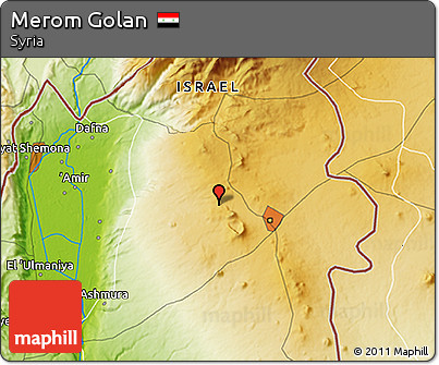 Physical 3D Map of Merom Golan