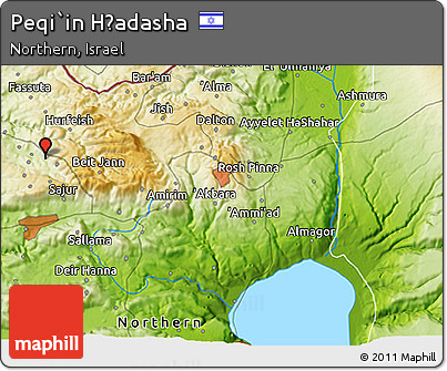 Physical 3D Map of Peqi`in H̱adasha