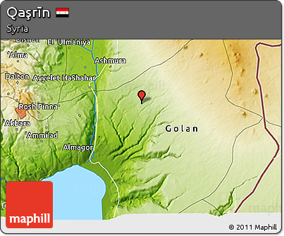 Physical 3D Map of Qaşrīn