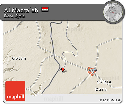 Shaded Relief 3D Map of Al Mazra`ah