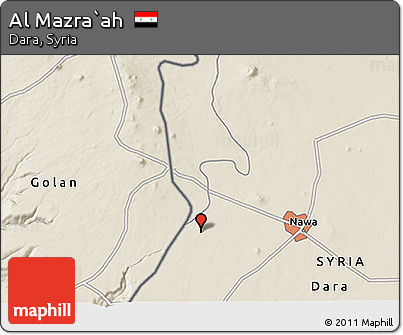 Shaded Relief 3D Map of Al Mazra`ah