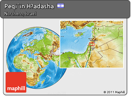 Physical Location Map of Peqi`in H̱adasha