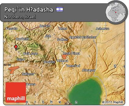 Satellite Map of Peqi`in H̱adasha
