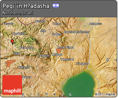 Satellite Map of Peqi`in H̱adasha