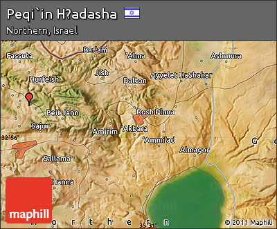 Satellite Map of Peqi`in H̱adasha