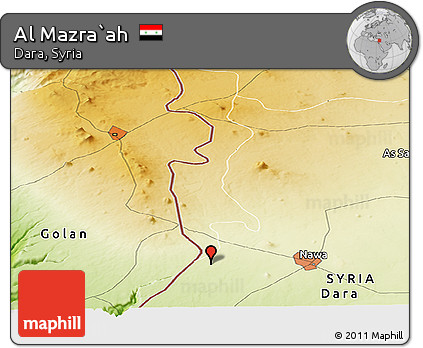 Physical Panoramic Map of Al Mazra`ah