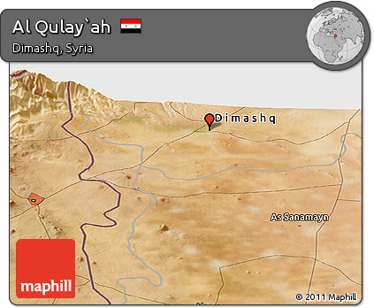 Satellite Panoramic Map of Al Qulay`ah