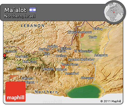 Satellite Panoramic Map of Ma`alot