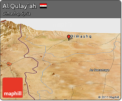 Satellite Panoramic Map of Al Qulay`ah