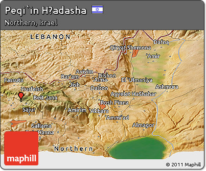 Satellite Panoramic Map of Peqi`in H̱adasha