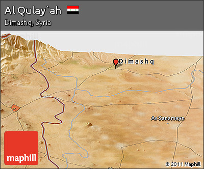 Satellite Panoramic Map of Al Qulay`ah