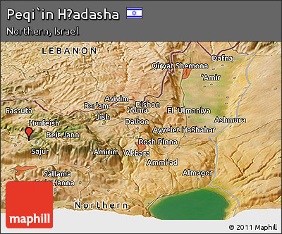 Satellite Panoramic Map of Peqi`in H̱adasha