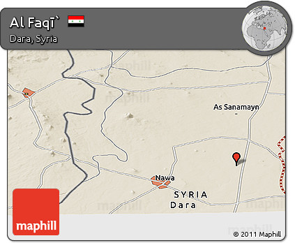 Shaded Relief Panoramic Map of Al Faqī`