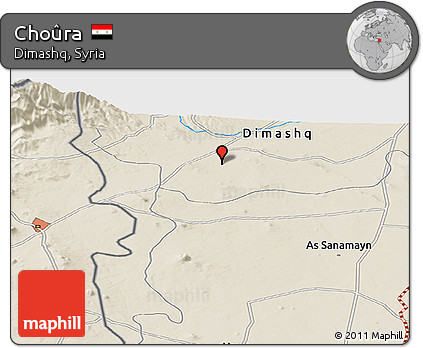 Shaded Relief Panoramic Map of Choûra