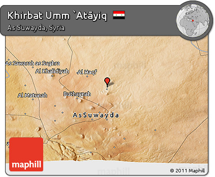 Satellite 3D Map of Khirbat Umm `Atāyiq