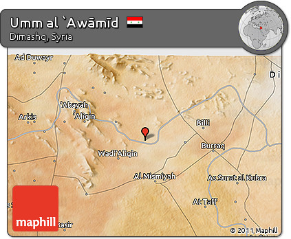 Satellite 3D Map of Umm Al `Awāmīd
