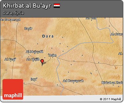 Satellite 3D Map of Khirbat Al Bu'ayr