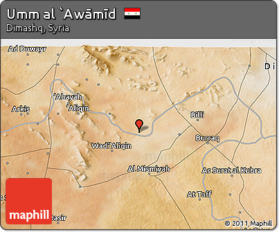 Satellite 3D Map of Umm Al `Awāmīd
