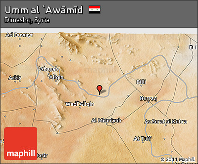Satellite 3D Map of Umm Al `Awāmīd