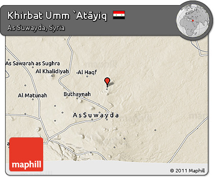Shaded Relief 3D Map of Khirbat Umm `Atāyiq