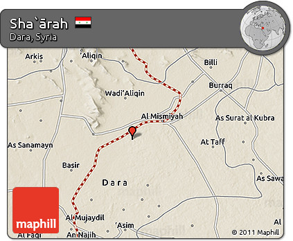 Shaded Relief 3D Map of Sha`ārah