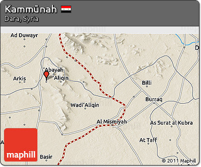 Shaded Relief 3D Map of Kammūnah