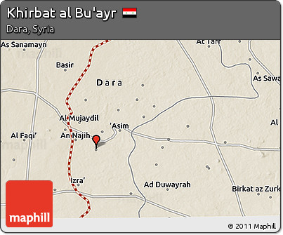Shaded Relief 3D Map of Khirbat Al Bu'ayr