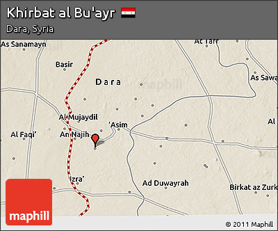 Shaded Relief 3D Map of Khirbat Al Bu'ayr
