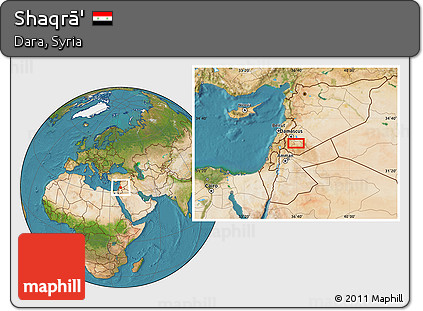 Satellite Location Map of Shaqrā'