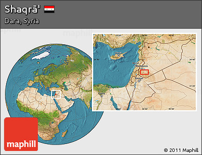 Satellite Location Map of Shaqrā'