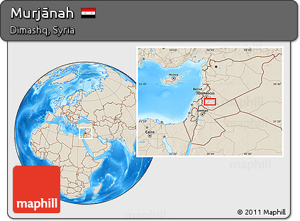 Shaded Relief Location Map of Murjānah