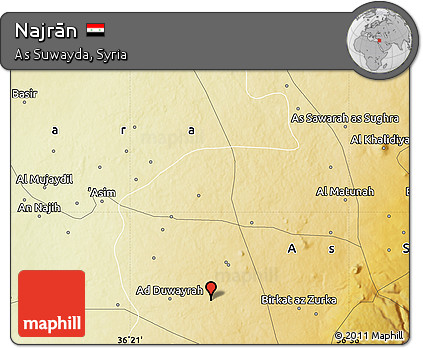 Physical Map of Najrān