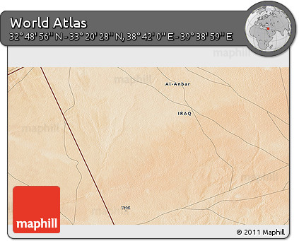 Satellite 3D Map of the Area around 33° 4' 42" N, 39° 10' 29" E